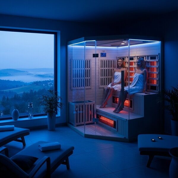 BPS-koupelny Kombinovaná sauna 2v1 HYD-7524 - Infrasauna + finská sauna 150x150, 4-5 osob