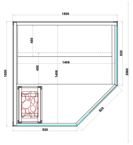 BPS-koupelny Kombinovaná sauna 2v1 HYD-7524 - Infrasauna + finská sauna 150x150, 4-5 osob