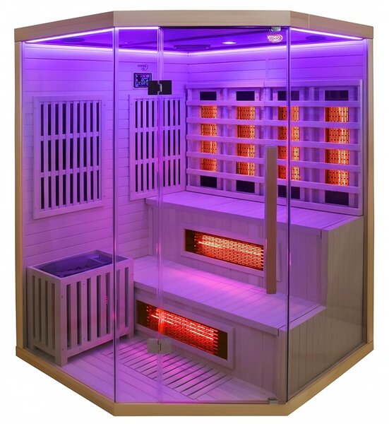 BPS-koupelny Kombinovaná sauna 2v1 HYD-7524 - Infrasauna + finská sauna 150x150, 4-5 osob