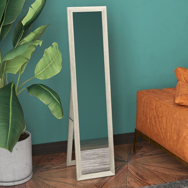 HOMCOM zrcadlo plné délky, 37 x 157 cm — nástěnné nebo volně stojící rámované zrcadlo do obývacího pokoje, ložnice nebo předsíně | Aosom