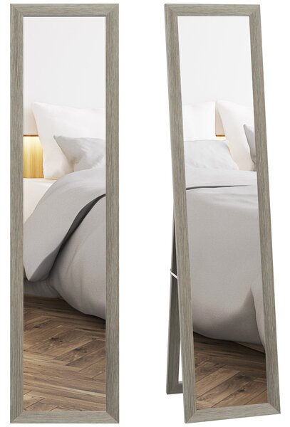 HOMCOM zrcadlo plné délky, 37 x 157 cm — nástěnné nebo volně stojící rámované zrcadlo do obývacího pokoje, ložnice nebo předsíně | Aosom