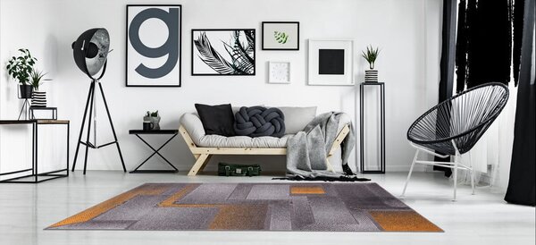 Koberec v okrově žluté a šedé barvě 80x160 cm Meteo – FD