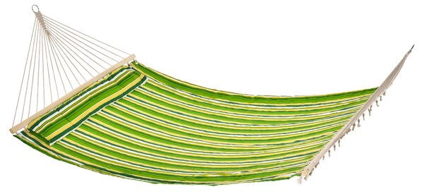 Outsunny Dvoumístná Závěsná Houpací Síť do Zahrady pro 2 Osoby, Houpací Síť na Kempování z Bavlny a Polyesteru s Polštářem 188x140cm | Aosom