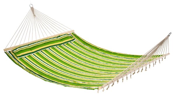 Outsunny Dvoumístná Závěsná Houpací Síť do Zahrady pro 2 Osoby, Houpací Síť na Kempování z Bavlny a Polyesteru s Polštářem 188x140cm | Aosom