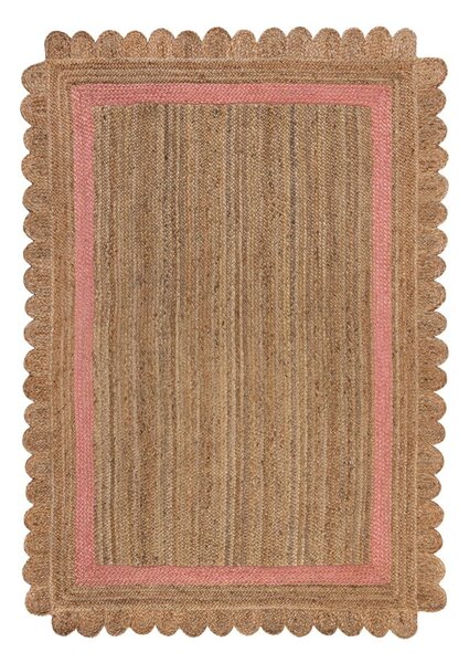 Ručně tkaný jutový koberec v růžovo-přírodní barvě 160x230 cm Grace – Flair Rugs