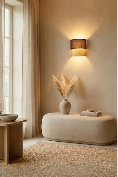 Brilagi - LED Nástěnné svítidlo BOHO ECO 1xE27/10W/230V hnědá/krémová