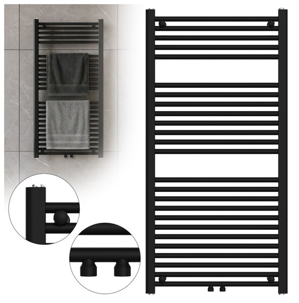 BPS-koupelny Koupelnový radiátor HYD-COR-BL-1 60x120 cm, černý