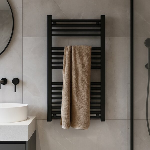 BPS-koupelny Koupelnový radiátor HYD-COR-BL-2 50x90 cm, černý
