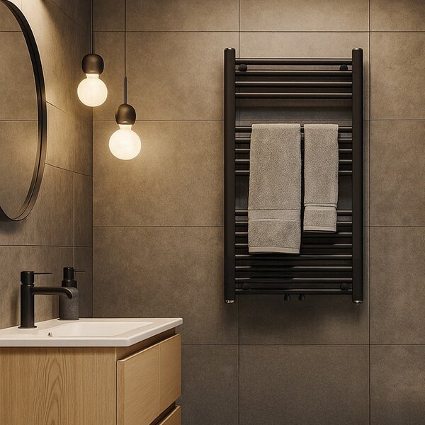 BPS-koupelny Koupelnový radiátor HYD-COR-BL-2 50x90 cm, černý