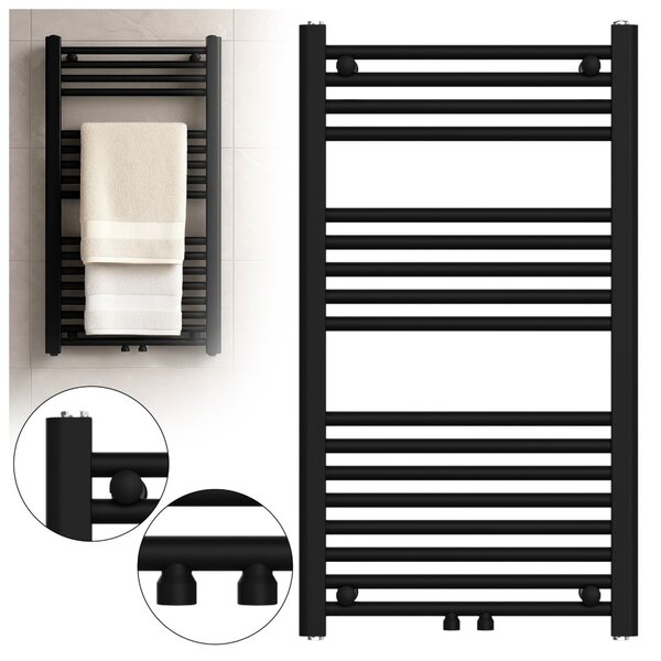 BPS-koupelny Koupelnový radiátor HYD-COR-BL-2 50x90 cm, černý