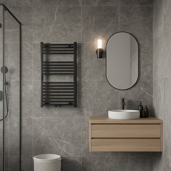 BPS-koupelny Koupelnový radiátor HYD-COR-BL-2 50x90 cm, černý