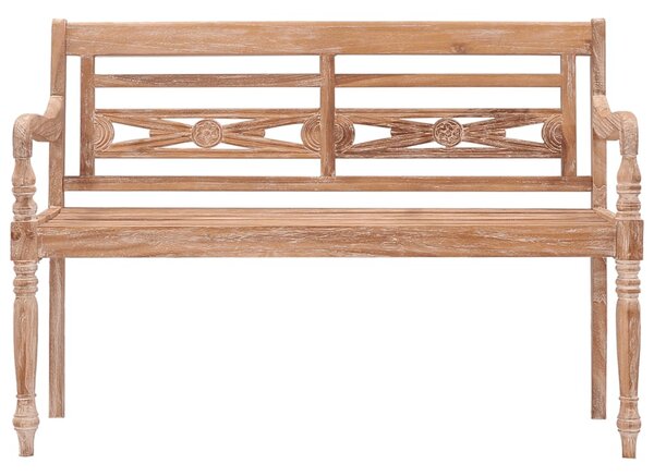 Lavice Batavia 120 cm s běleným povrchem masivní teakové dřevo