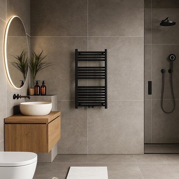BPS-koupelny Koupelnový radiátor HYD-COR-BL-2 50x90 cm, černý