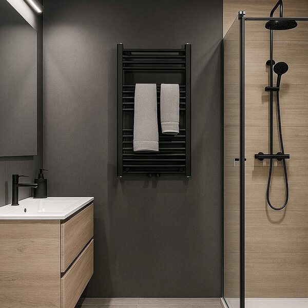 BPS-koupelny Koupelnový radiátor HYD-COR-BL-2 50x90 cm, černý