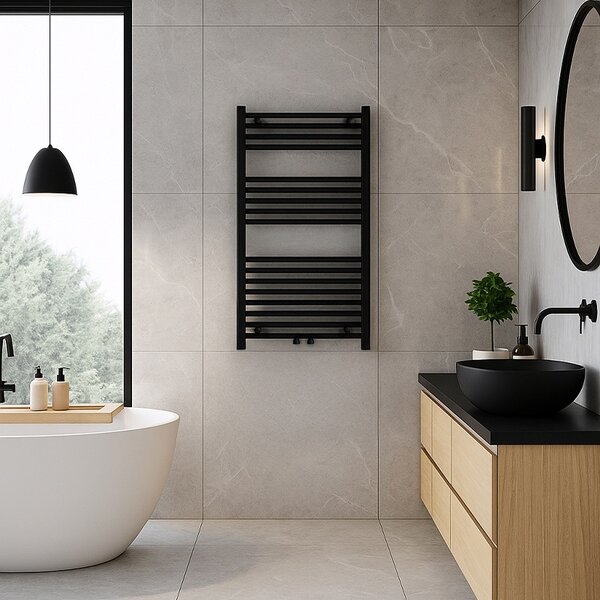 BPS-koupelny Koupelnový radiátor HYD-COR-BL-2 50x90 cm, černý