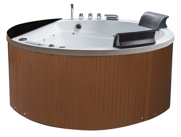 BPS-koupelny Hydromasážní vana HYD-DE916-155 155x155 s ohřevem vody, hnědý panel