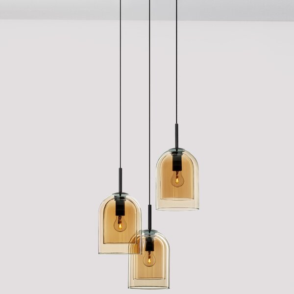 Oranžové skleněné závěsné světlo Nova Luce Velor 30 cm