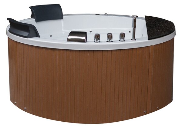 BPS-koupelny Hydromasážní vana HYD-DE916-155 155x155 s ohřevem vody, hnědý panel