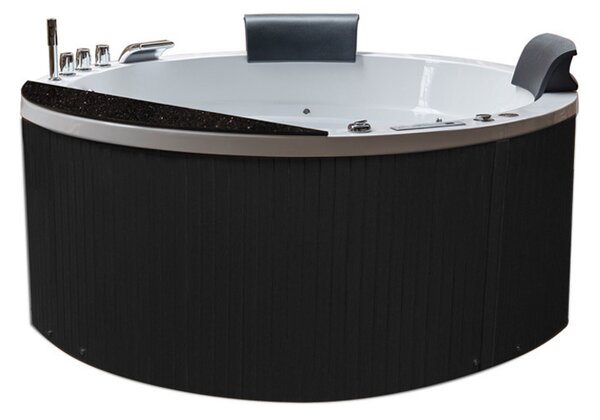 BPS-koupelny Hydromasážní vana HYD-DE916-155 155x155 s ohřevem vody, černý panel
