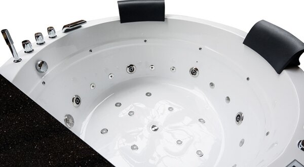 BPS-koupelny Hydromasážní vana HYD-DE916-155 155x155 s ohřevem vody, černý panel