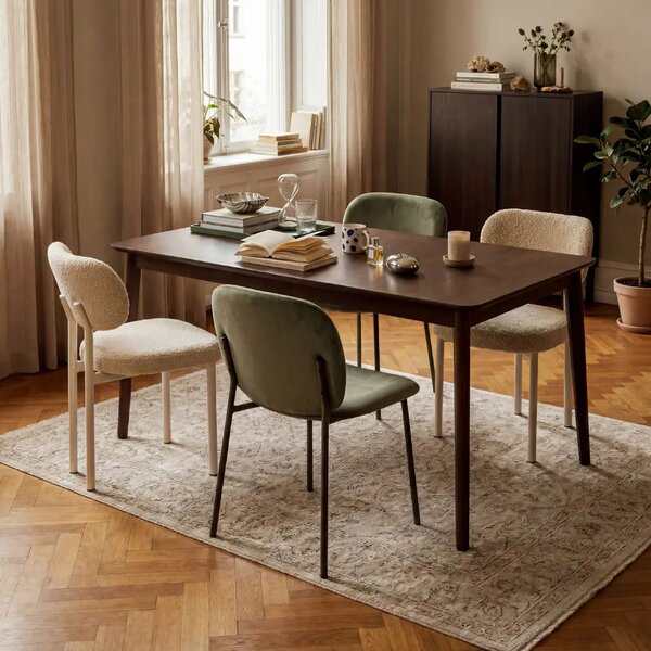 Micadoni Tmavý dubový rozkládací jídelní stůl Elan 160/260 x 90 cm