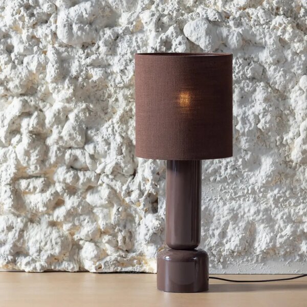 WOOOD Tmavě hnědá lakovaná stolní lampa Zivian