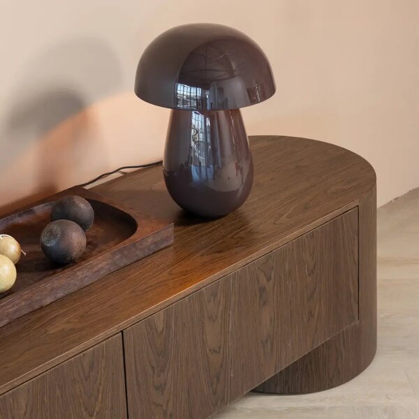 WOOOD Hnědá kovová stolní lampa Lumor
