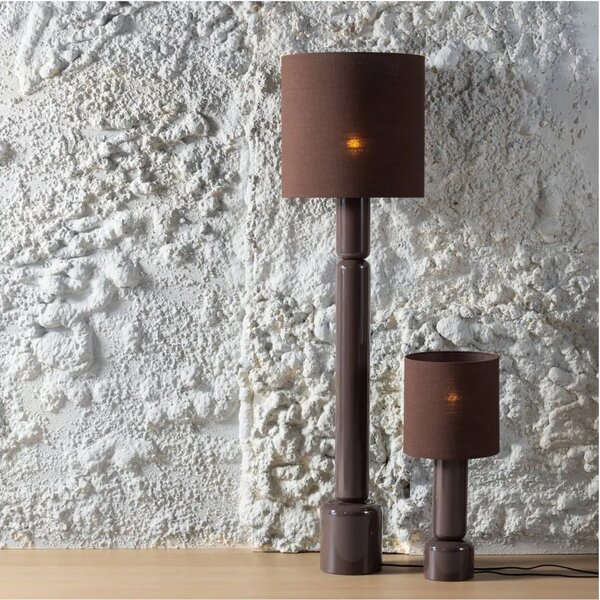 WOOOD Tmavě hnědá lakovaná stojací lampa Zivian 160 cm