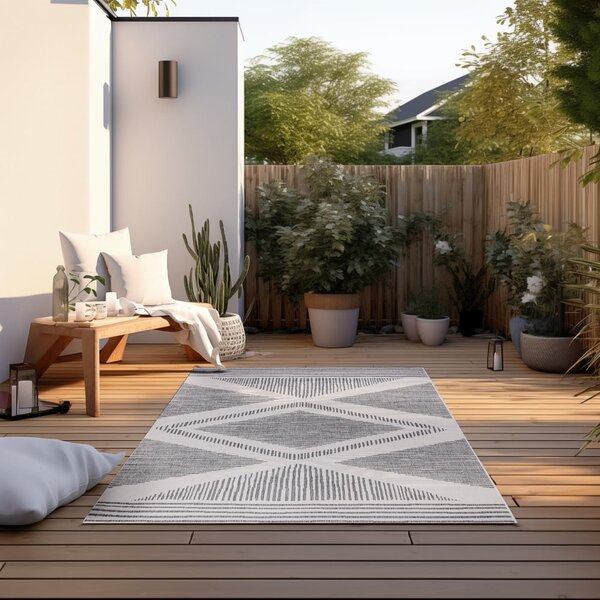 Krémovo-šedý venkovní koberec 80x150 cm Gemini – Elle Decoration