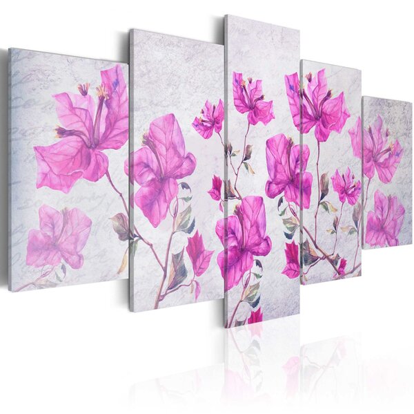 Obraz - Fialové květy 100x50
