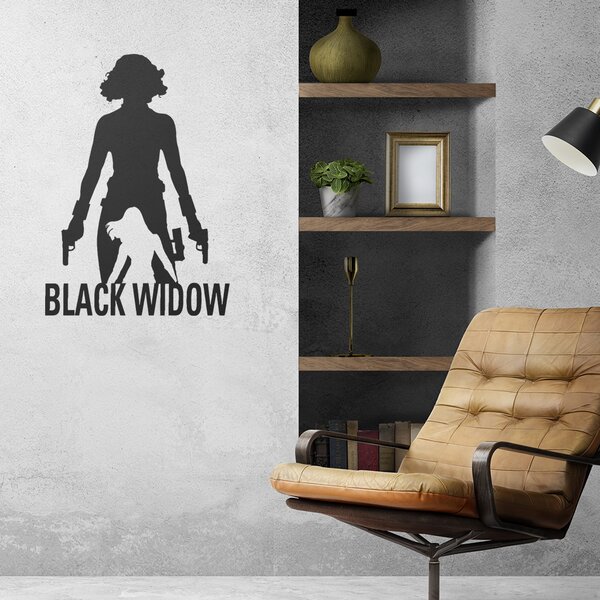 Živá Zeď Samolepka Black Widow silueta Barva: černá