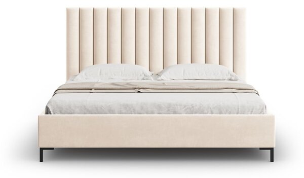 Béžová čalouněná dvoulůžková postel s úložným prostorem s roštem 180x200 cm Casey – Mazzini Beds