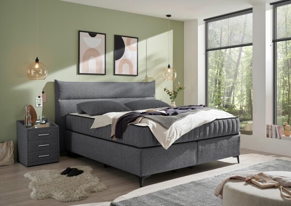 POSTEL BOXSPRING, 180/200 cm, antracitová MID.YOU - Manželské postele, Online Only