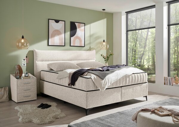 POSTEL BOXSPRING, 180/200 cm, béžová MID.YOU - Manželské postele, Online Only