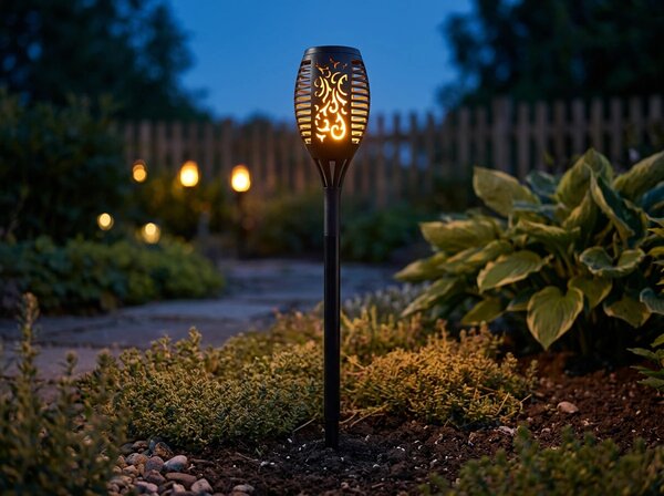 Solární lampa FLARION s efektem plamene 48,5 cm
