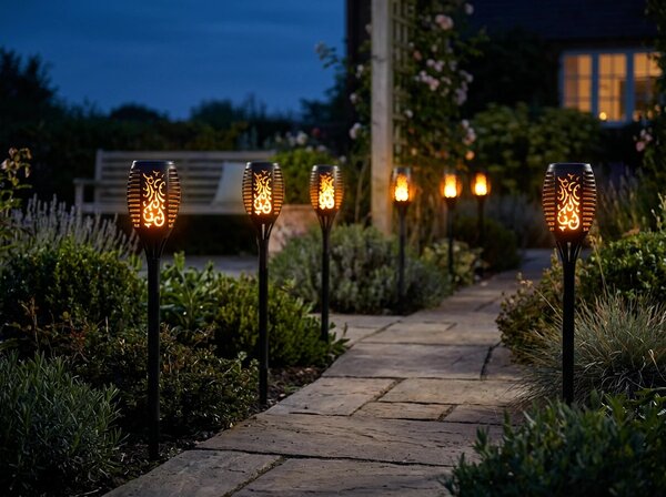 Solární lampa FLARION s efektem plamene 48,5 cm
