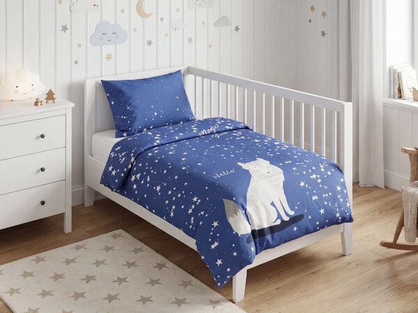 Svítící bavlněné povlečení do postýlky MAGIC STARS modré Rozměr povlečení: 40 x 60 cm | 100 x 135 cm