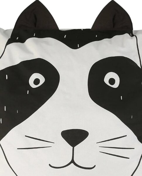 Bavlněné povlečení do postýlky RACCOON černo-bílé Rozměr povlečení: 40 x 60 cm | 100 x 135 cm