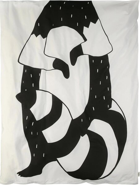 Bavlněné povlečení do postýlky RACCOON černo-bílé Rozměr povlečení: 40 x 60 cm | 100 x 135 cm