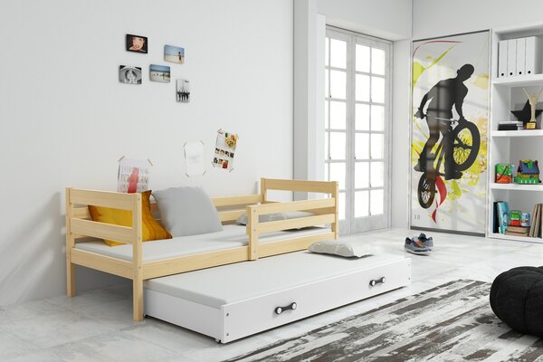 BMS Group Dětská postel s výsuvnou přistýlkou ERYK borovice Velikost postele: 200x90 cm, Barva šuplíku: Bílá