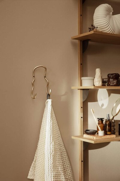 Ferm Living Dvojháček Curvature Double Hook, brass