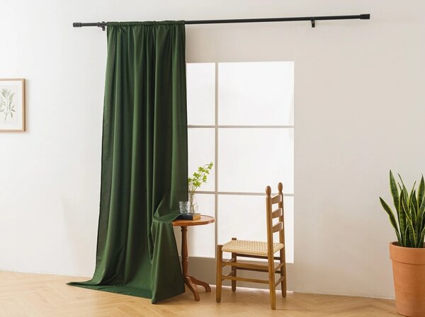 Závěs OXFORD LIGHT 140x250 cm, tmavě zelený Zavěšení: Řasící páska