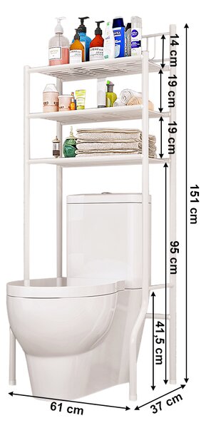 KONDELA Regál nad WC, bílá, REMIN