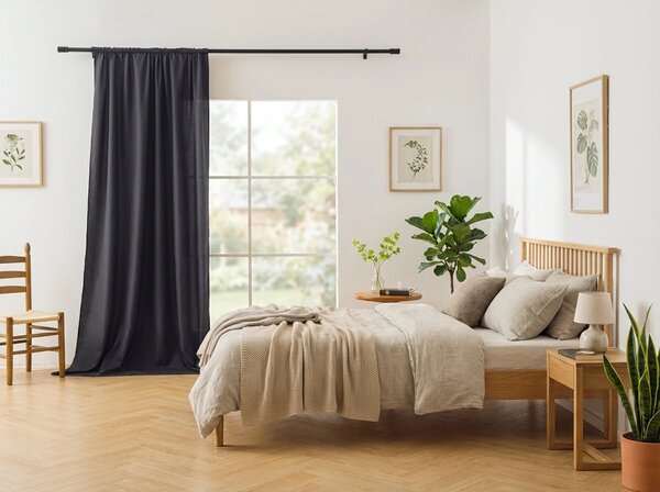 Závěs OXFORD LIGHT 140x250 cm, tmavě šedý Zavěšení: Řasící páska