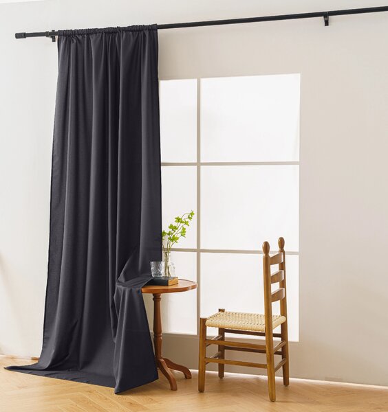 Závěs OXFORD LIGHT 140x250 cm, tmavě šedý Zavěšení: Řasící páska
