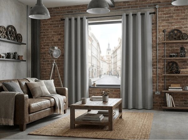 Závěs OXFORD LIGHT 140x250 cm, světle šedý Zavěšení: Řasící páska