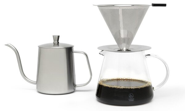 Set na překapávanou kávu z nerezové oceli ve stříbrné barvě 500 ml Slow Coffee – Leopold Vienna