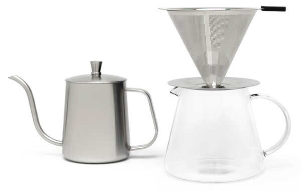 Set na překapávanou kávu z nerezové oceli ve stříbrné barvě 500 ml Slow Coffee – Leopold Vienna