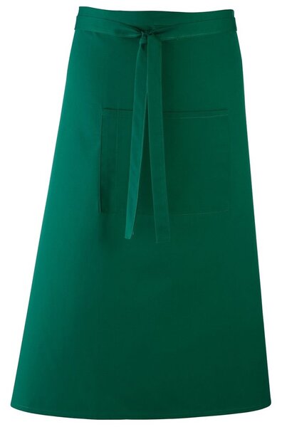 Premier Workwear Dlouhá zástěra do pasu s kapsou - Lahvově zelená