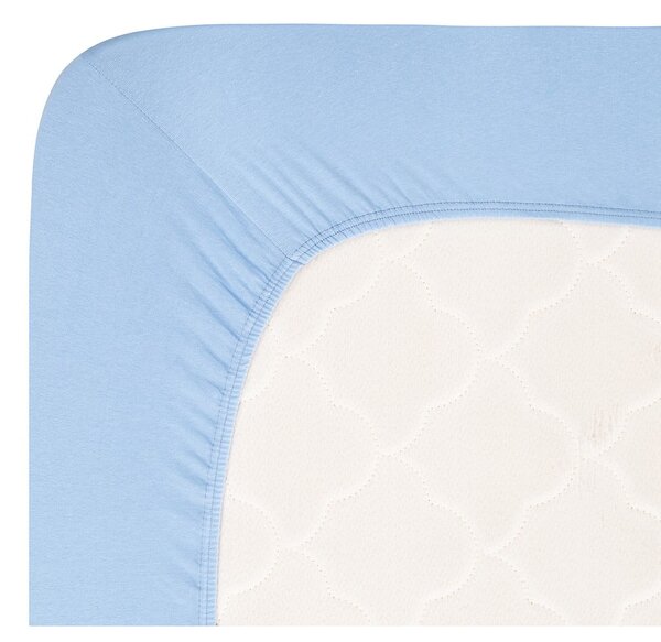 Modré napínací prostěradlo jersey 140x200 cm Boxspring – Andrea Simone